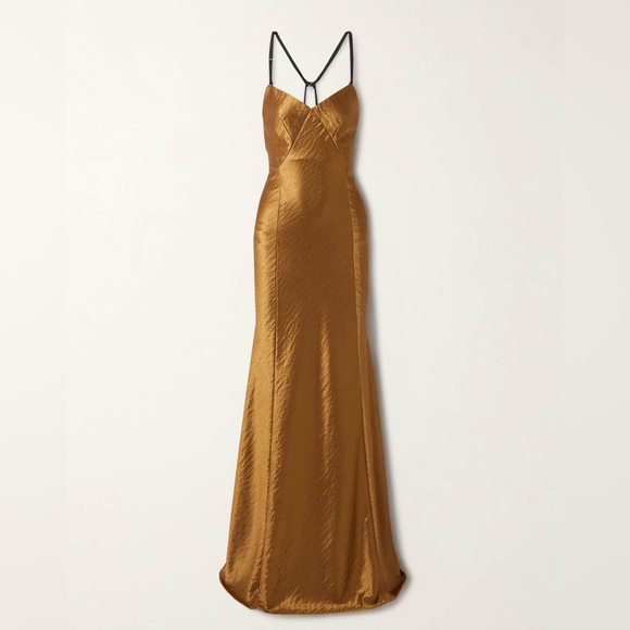 JASON WU COLLECTION Paneled hammered-satin gown